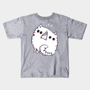 Alien cat with at least four eyes and 3D effect Kids T-Shirt